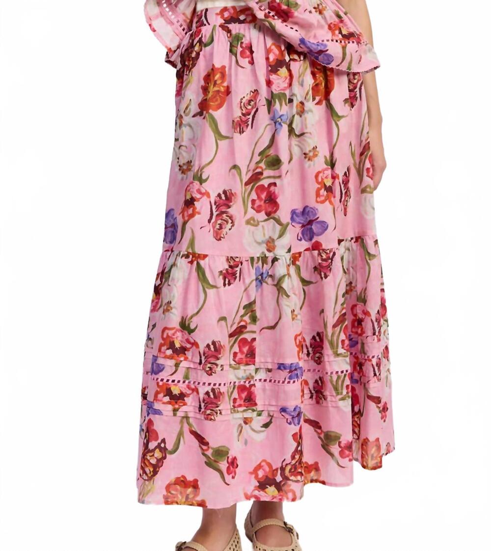 NEW EN SAISON park city maxi skirt in pink